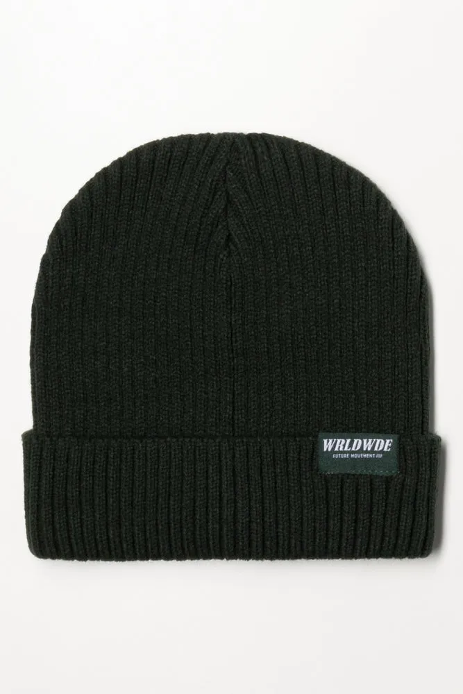 Plain Rib Beanie Dark Green sold by Ackermas