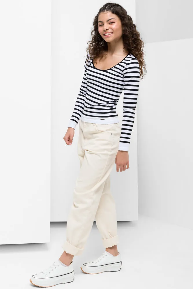 Crew Neck Tshirt Seamless Stripe Black & White sold by Ackermas product image thumbnail 2