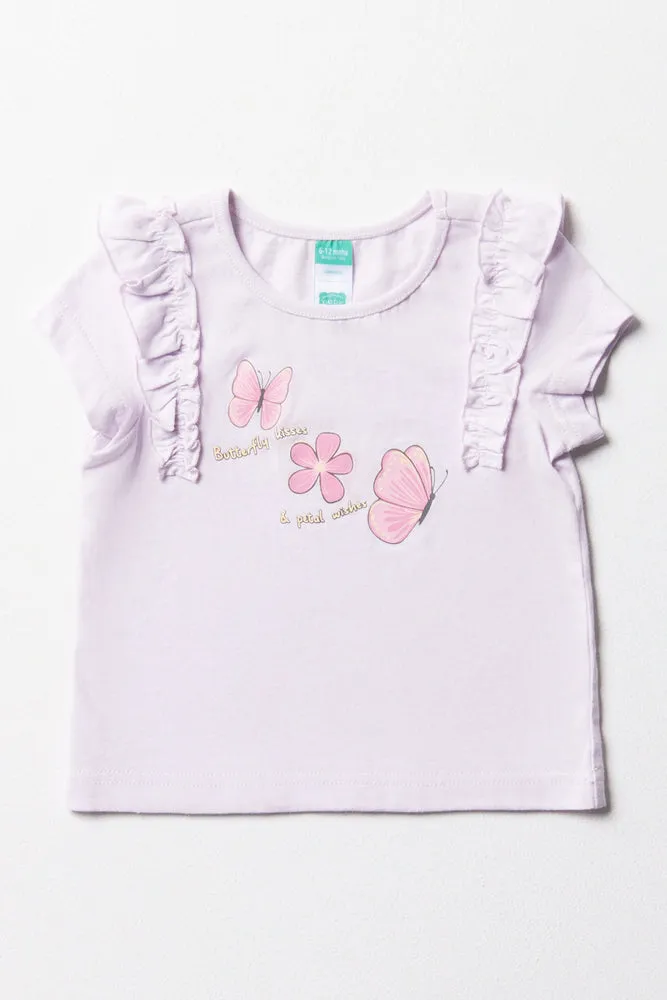 Frilled T-Shirt Purple sold by Ackermas