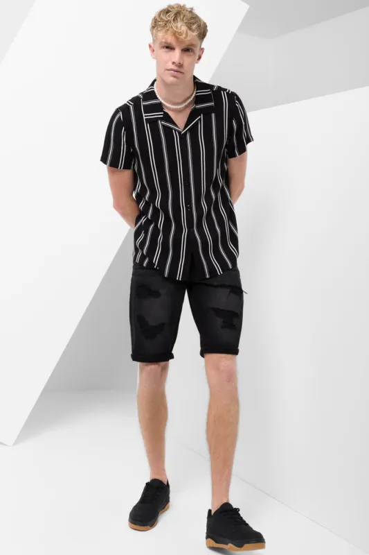 Stripe Shirt Black sold by Ackermas