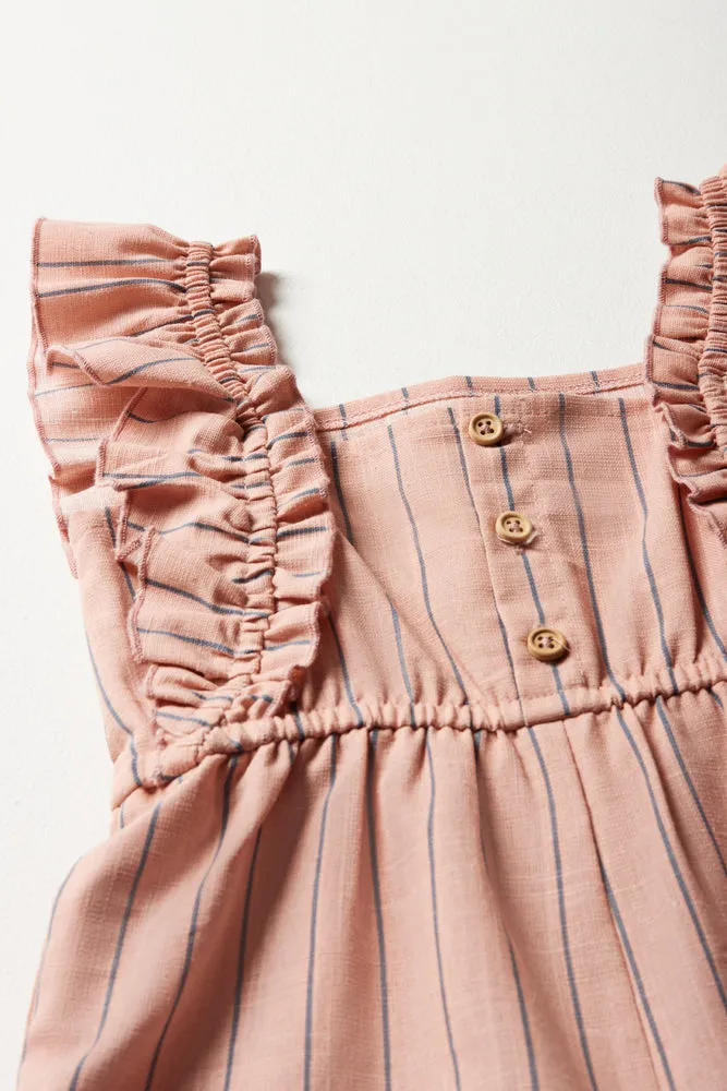 Stripe Frill Jumpsuit Dusty Pink sold by Ackermas product image thumbnail 3