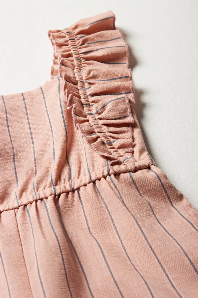 Stripe Frill Jumpsuit Dusty Pink sold by Ackermas product image thumbnail 2