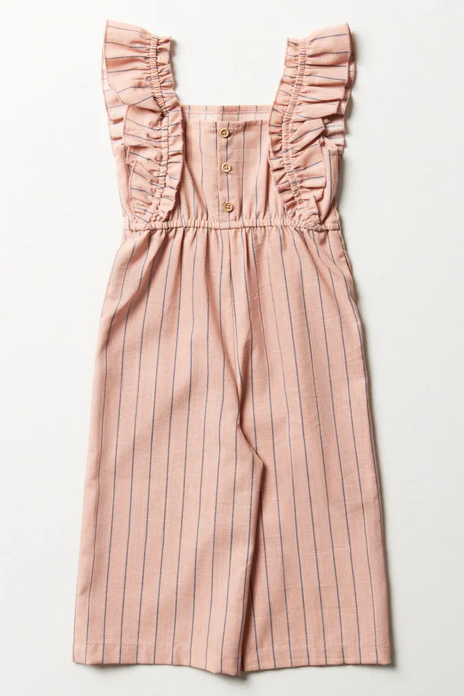 Stripe Frill Jumpsuit Dusty Pink sold by Ackermas product image thumbnail 4