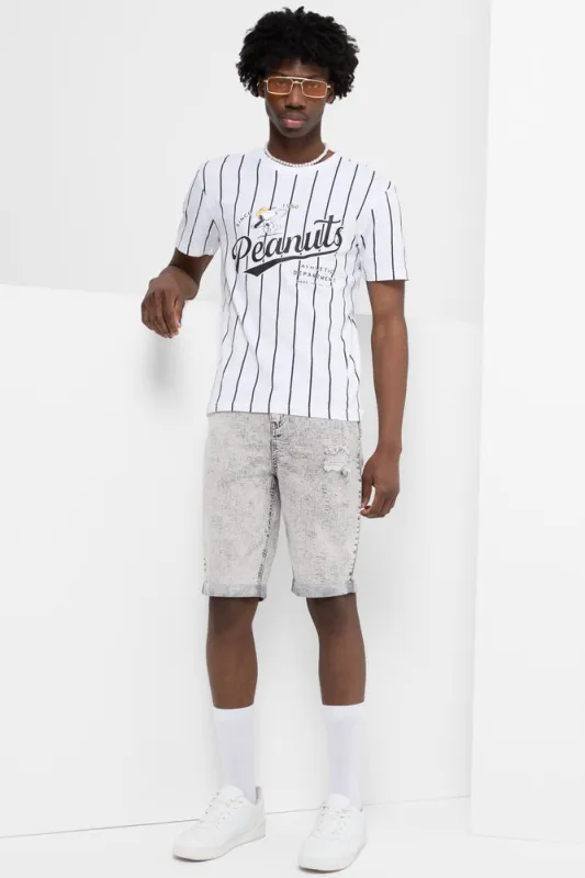 Snoopy Relaxed Short Sleeve T-Shirt Black And White sold by Ackermas