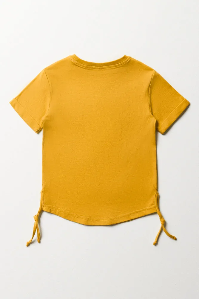 NYC Embossed T-Shirt Yellow sold by Ackermas product image thumbnail 3