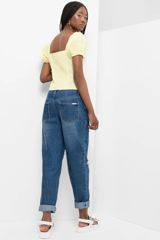 Milkmaid Puff Sleeve Top Yellow sold by Ackermas product image thumbnail 3