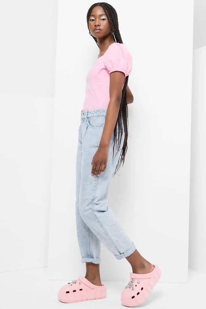 Milkmaid Puff Sleeve Top Pink sold by Ackermas product image thumbnail 2