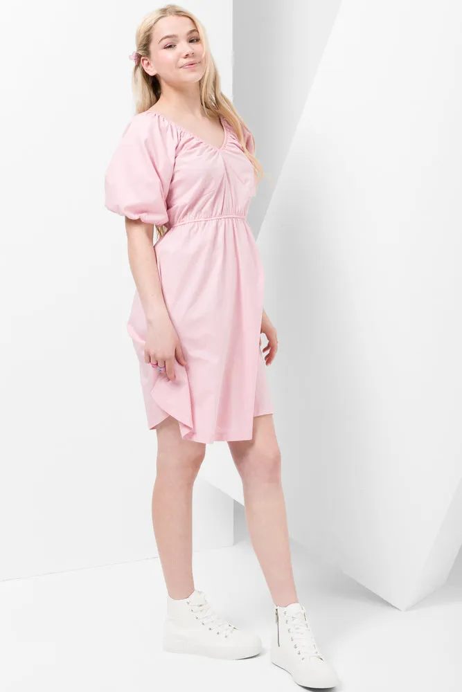 Poplin Puff Sleeve Dress Pink sold by Ackermas product image thumbnail 2