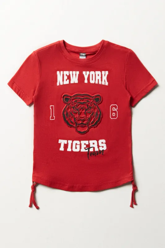 New York Short Sleeve T-Shirt Red sold by Ackermas