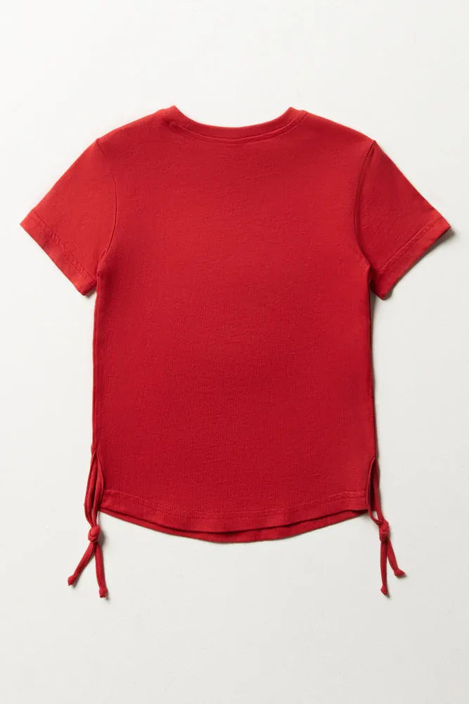 New York Short Sleeve T-Shirt Red sold by Ackermas product image thumbnail 3