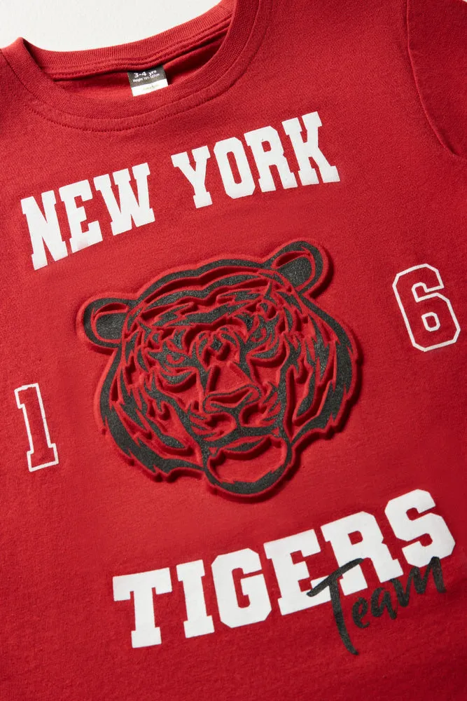 New York Short Sleeve T-Shirt Red sold by Ackermas product image thumbnail 2