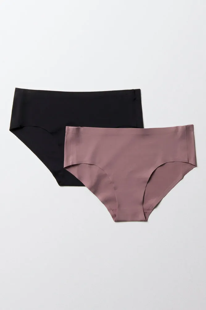 2 Pack bonded boyleg panty black and mocha sold by Ackermas product image thumbnail 5