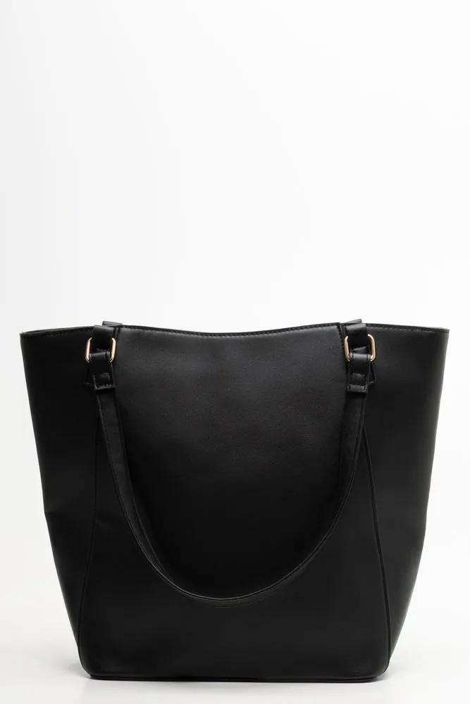 Diagonal Zip Tote Bag Black sold by Ackermas product image thumbnail 3