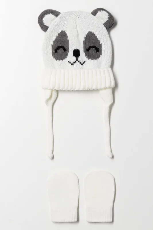 Panda Beanie Cream sold by Ackermas