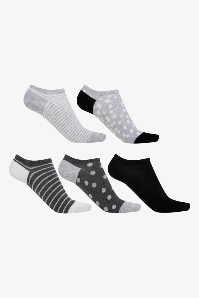 5 Pack Lowcut Socks Black And Grey sold by Ackermas