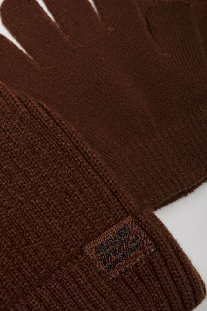 2 Piece Beanie And Gloves Set Brown sold by Ackermas product image thumbnail 2
