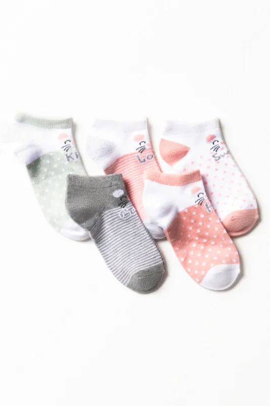 5 Pack Socks Lowleg Bunny Spot Multi sold by Ackermas