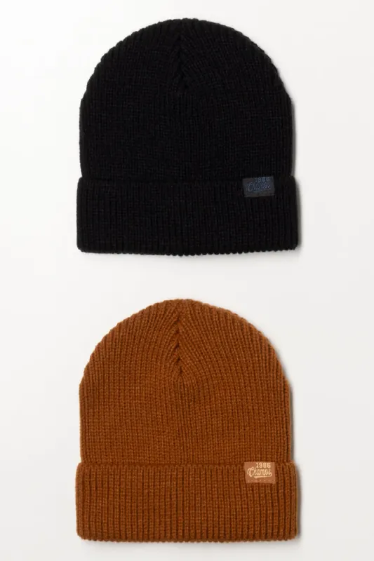 2 Pack Beanies Brown And Black sold by Ackermas