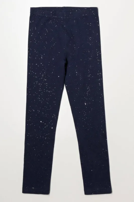 Glitter Leggings Navy sold by Ackermas