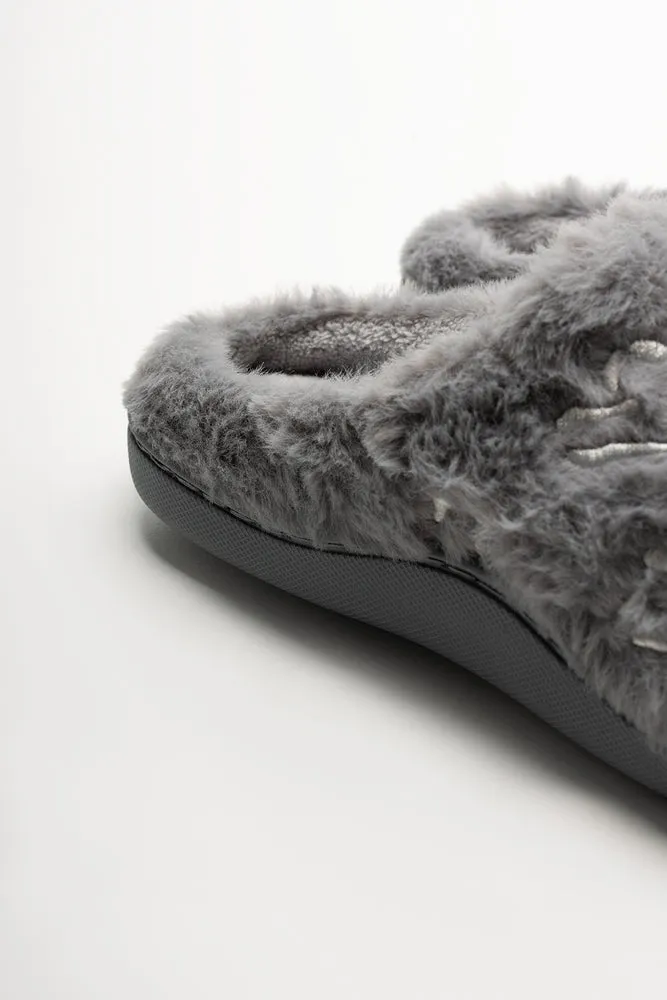 Embroidered Slippers Grey sold by Ackermas product image thumbnail 4
