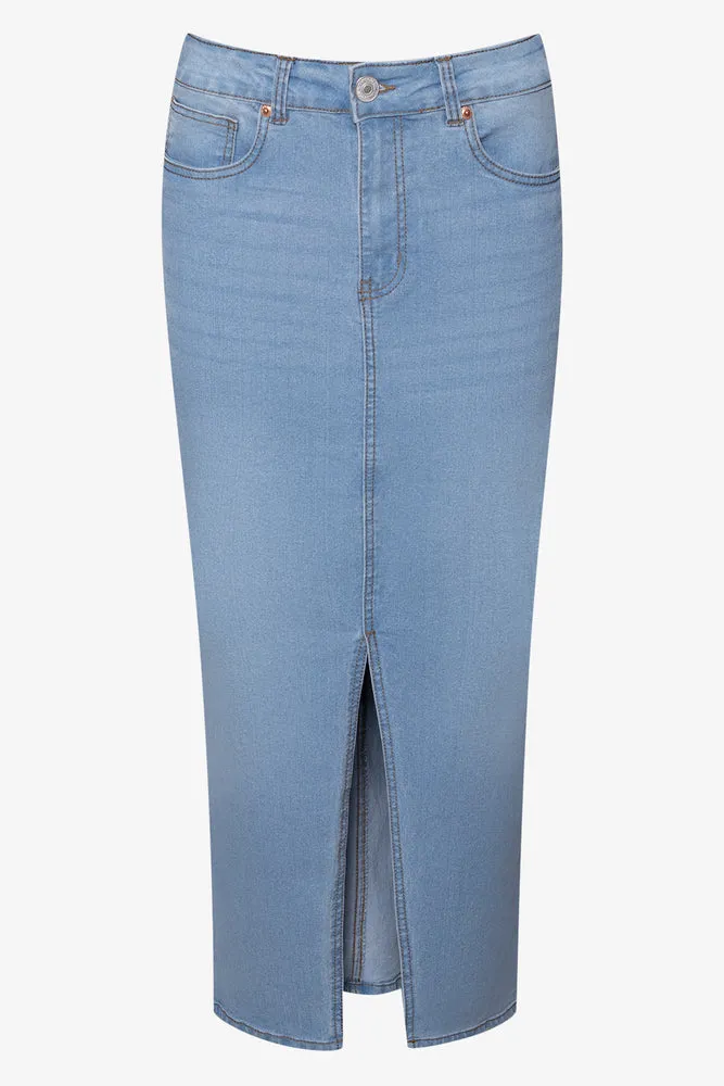 Maxi Denim Skirt Blue sold by Ackermas