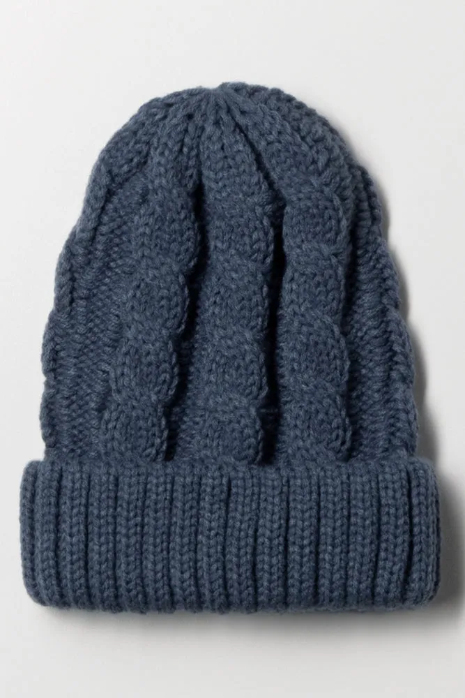Chunky Knit Beanie Blue sold by Ackermas