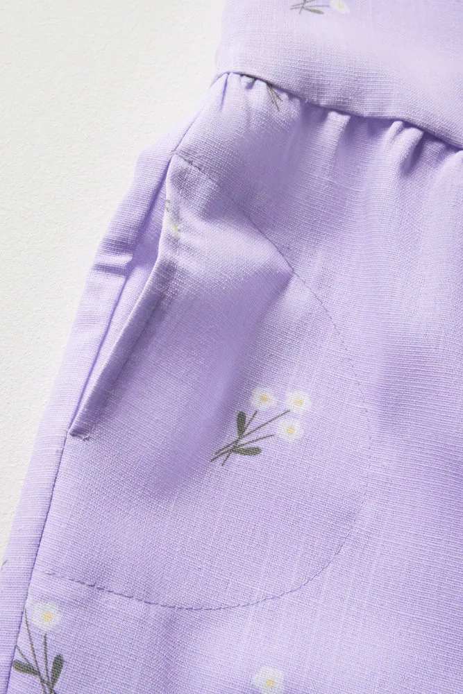 Floral Jumpsuit With Bow Purple sold by Ackermas product image thumbnail 3