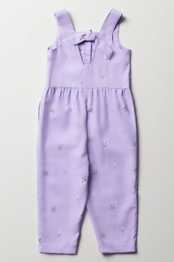 Floral Jumpsuit With Bow Purple sold by Ackermas product image thumbnail 5