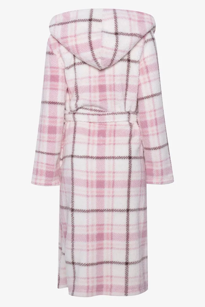 Check Hooded Sherpa Gown Pink sold by Ackermas product image thumbnail 2