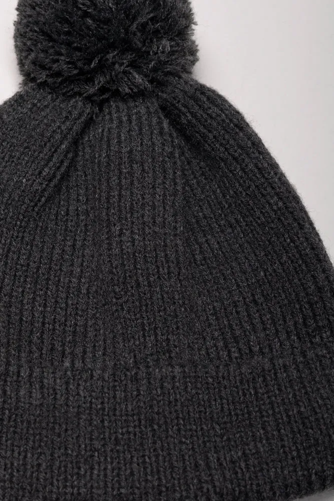 Pom Pom Beanie Dark Grey sold by Ackermas product image thumbnail 2