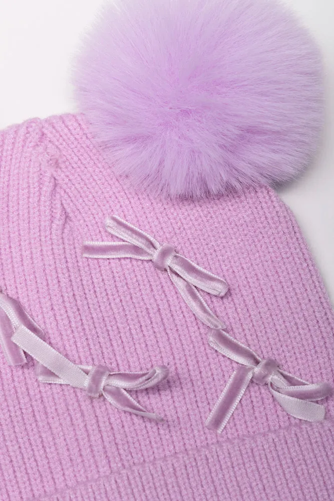 Beanie With Bows Lilac sold by Ackermas product image thumbnail 2