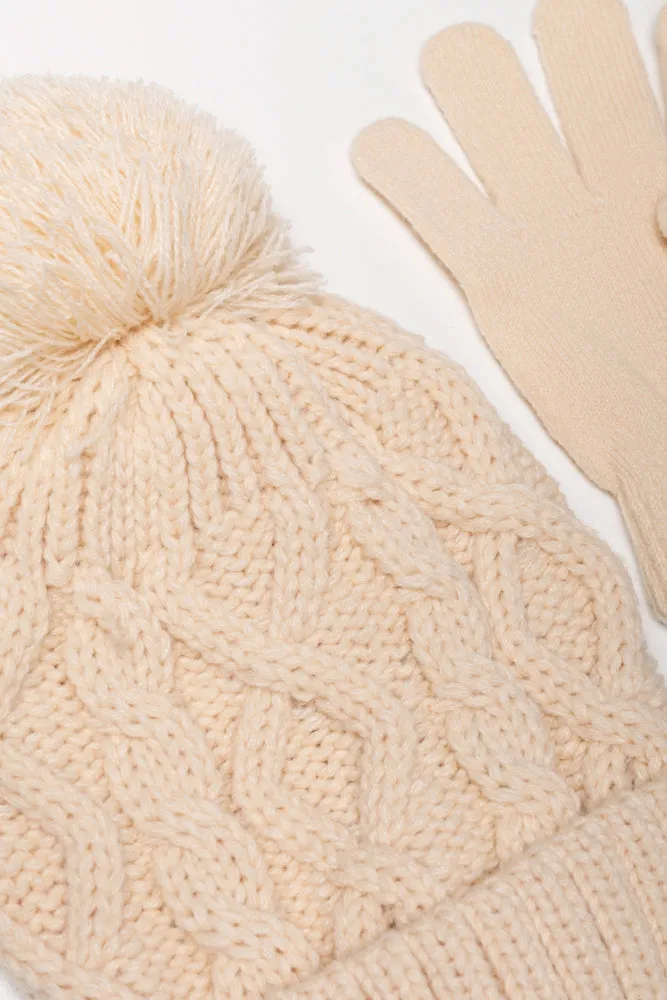 Beanie And Gloves Set Natural sold by Ackermas product image thumbnail 2