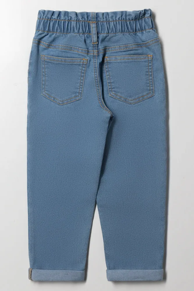 Unicorn Embroidered Denim Mom Jeans Blue sold by Ackermas product image thumbnail 3