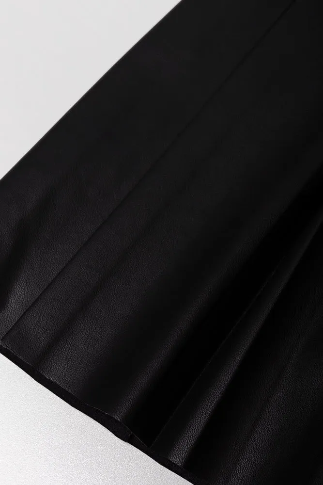 Pleated PU Skirt Black sold by Ackermas product image thumbnail 2