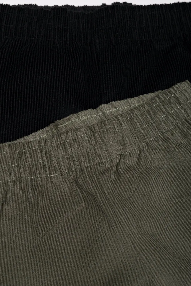 2 Pack Corduroy Cuffed Leg Pants Green And Black sold by Ackermas product image thumbnail 2
