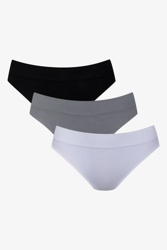 3 Pack Seam-Free Bikini Black, Grey And White sold by Ackermas