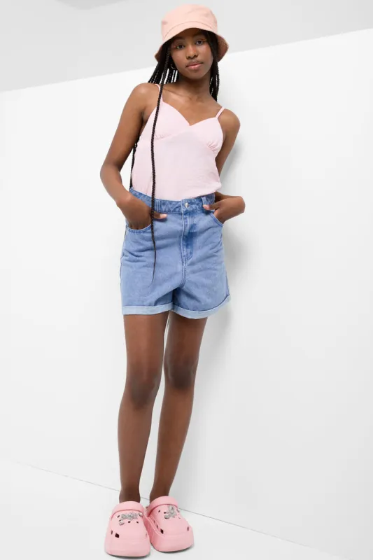Mom Denim Shorts Blue sold by Ackermas