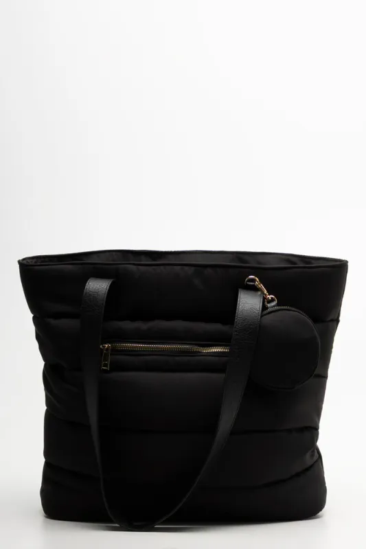 Large Puffer Tote Bag Black sold by Ackermas