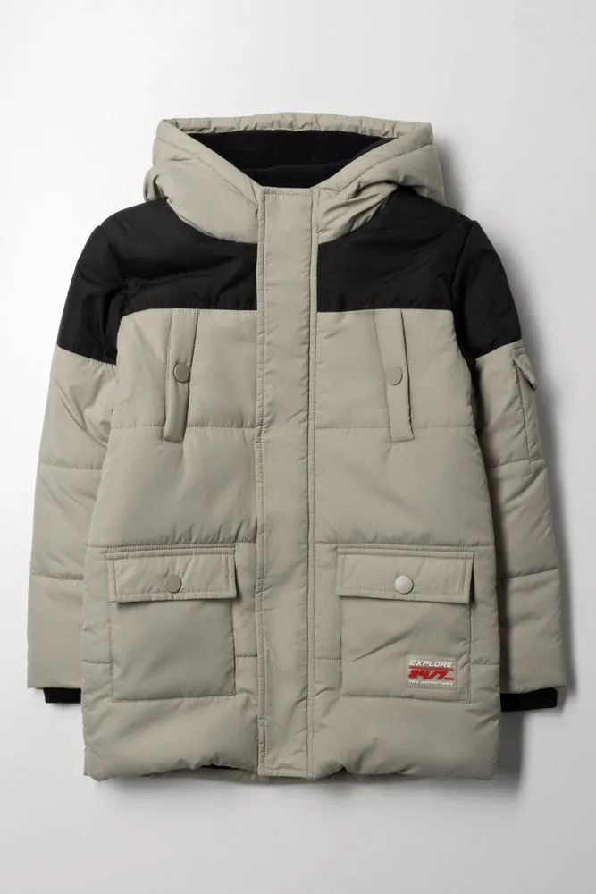 Hooded Puffer Parka Jacket Green sold by Ackermas