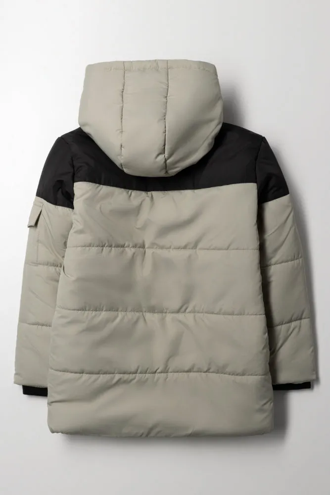 Hooded Puffer Parka Jacket Green sold by Ackermas product image thumbnail 4