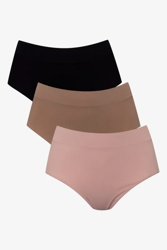 3 Pack Seamfree Briefs Black, Natural And Pink sold by Ackermas
