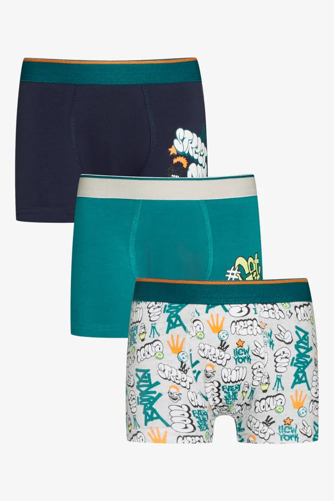 3 Pack Graffiti Knit Boxers Blue sold by Ackermas