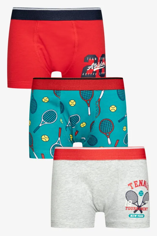 3 Pack Tennis Boxers Grey, Red And Green sold by Ackermas
