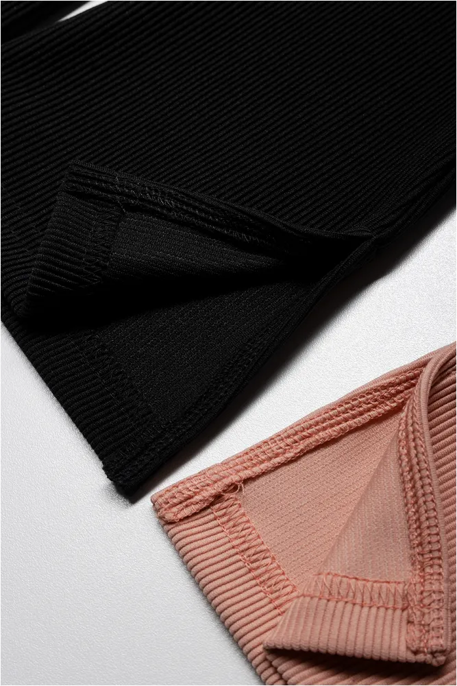 2 Pack Flare Leggings Black And Natural sold by Ackermas product image thumbnail 3