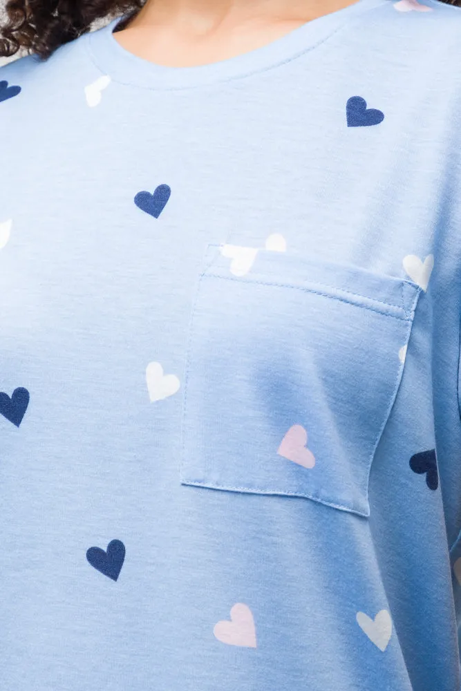 Heart Pyjamas Set Blue sold by Ackermas product image thumbnail 4
