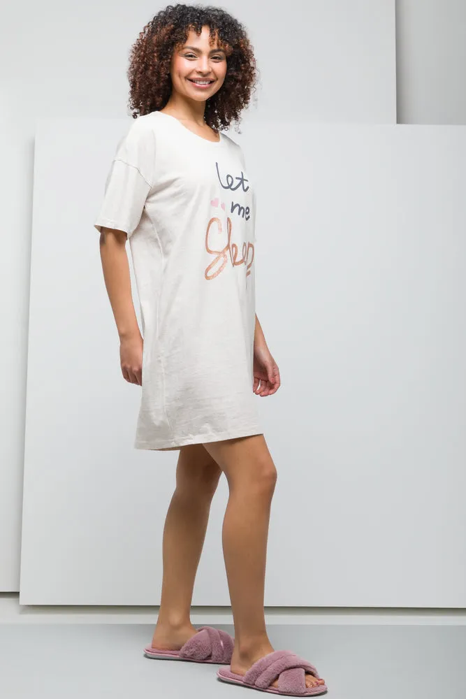 Let Me Sleep Sleepshirt Natural sold by Ackermas product image thumbnail 2