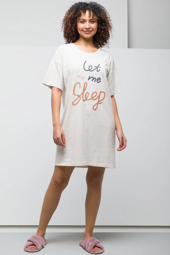 Let Me Sleep Sleepshirt Natural sold by Ackermas