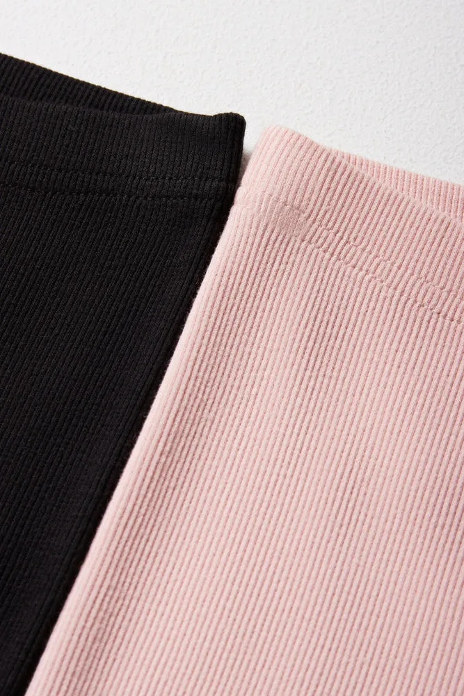 2 Pack Rib Leggings Black And Rose sold by Ackermas product image thumbnail 2
