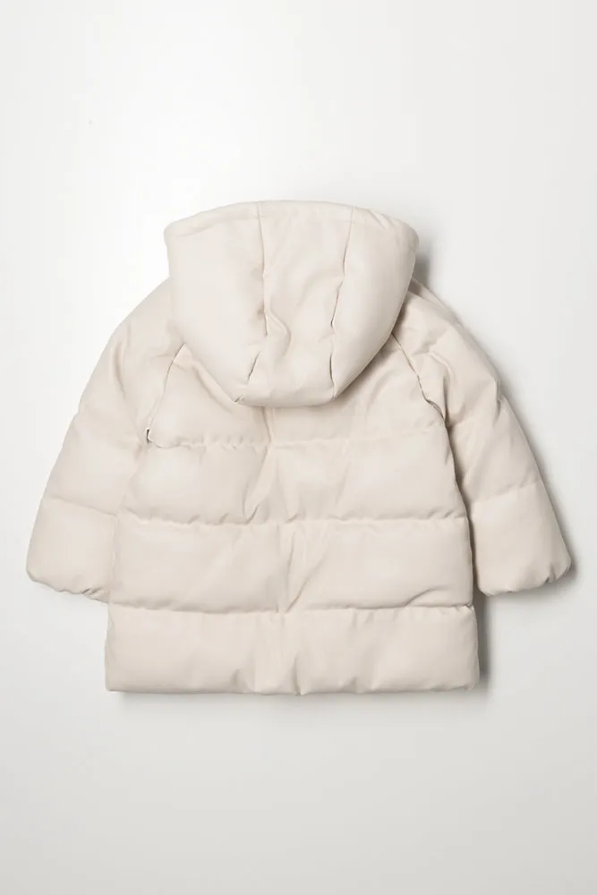 Hooded Puffer Coat Natural sold by Ackermas product image thumbnail 3