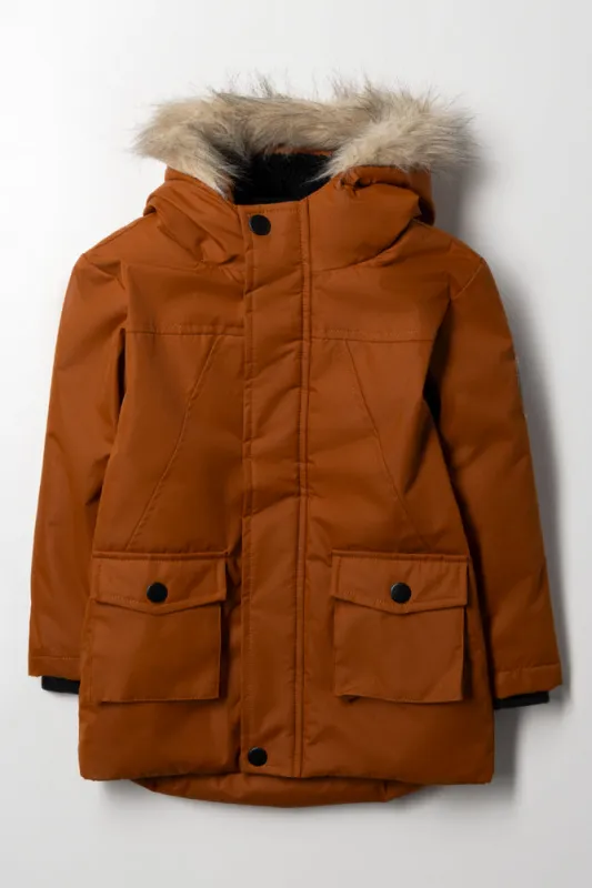 Hooded Parka Jacket Tan sold by Ackermas